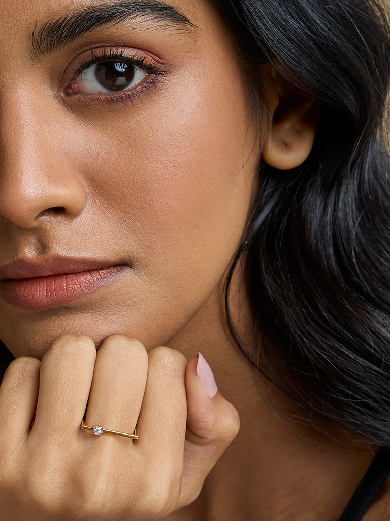 Westside X Pome Modern Asymmetrical Solitaire Ring - XL