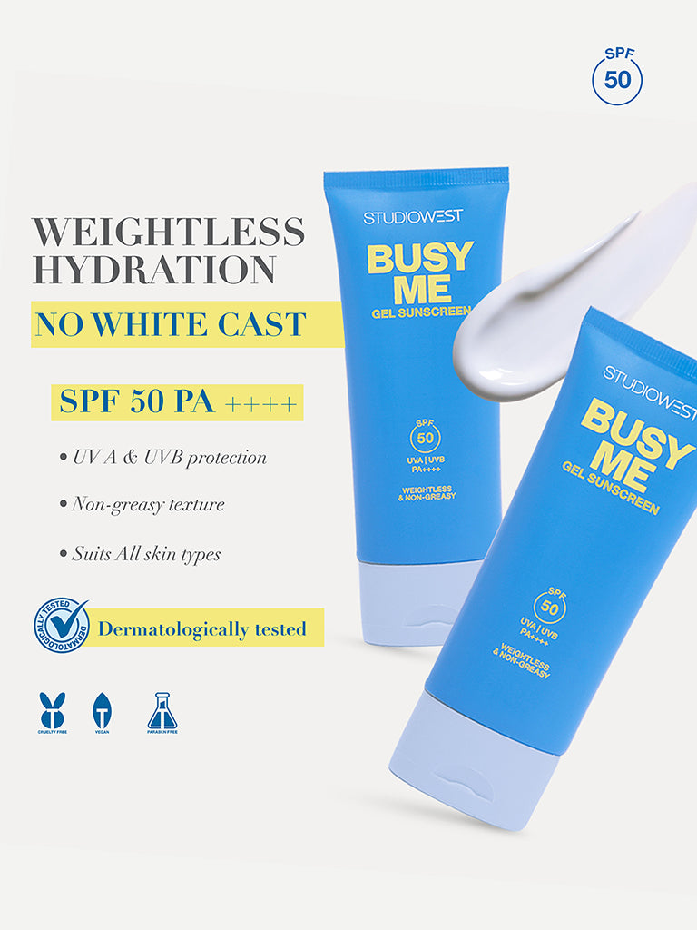Studiowest Busy Me SPF 50 PA++++ Gel Sunscreen - 50 gm