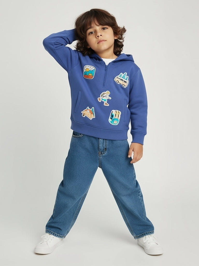 HOP Kids Boys Lavender Cotton-Blend Hoodie