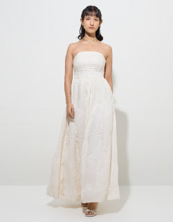 Buy LOV White Crinkle-Textured Linen-Blend Top from Westside