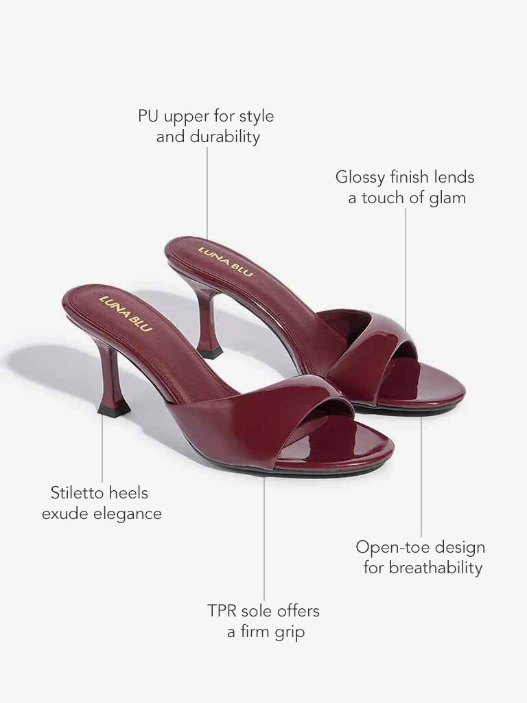 LUNA BLU Burgundy Heel Sandals