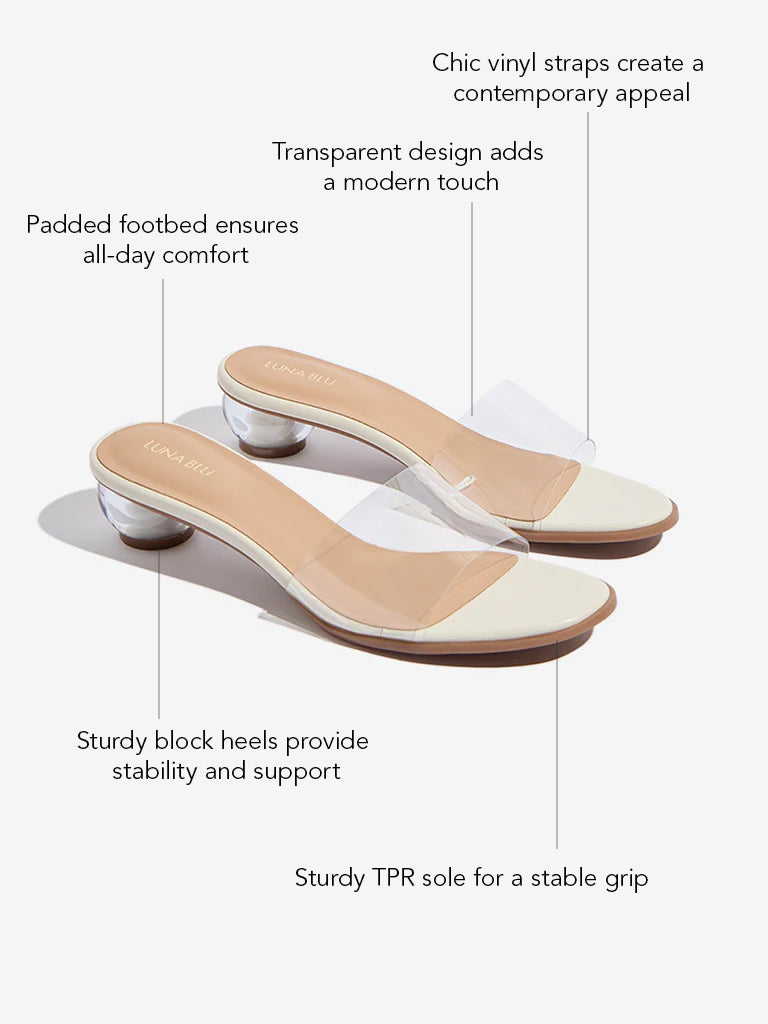 LUNA BLU Clear Vinyl Strap Heel Sandals