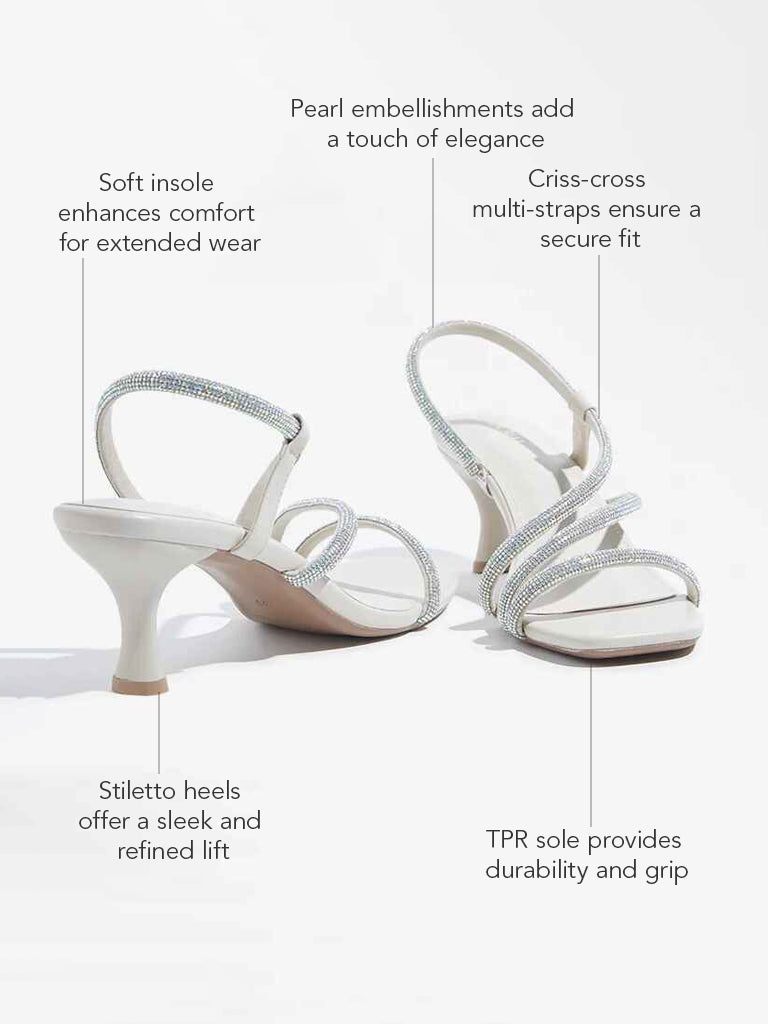LUNA BLU Ivory Pearlescent Heel Sandals