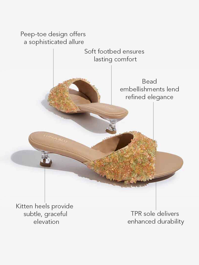 LUNA BLU Multicolour Crystal Embellished Sandals