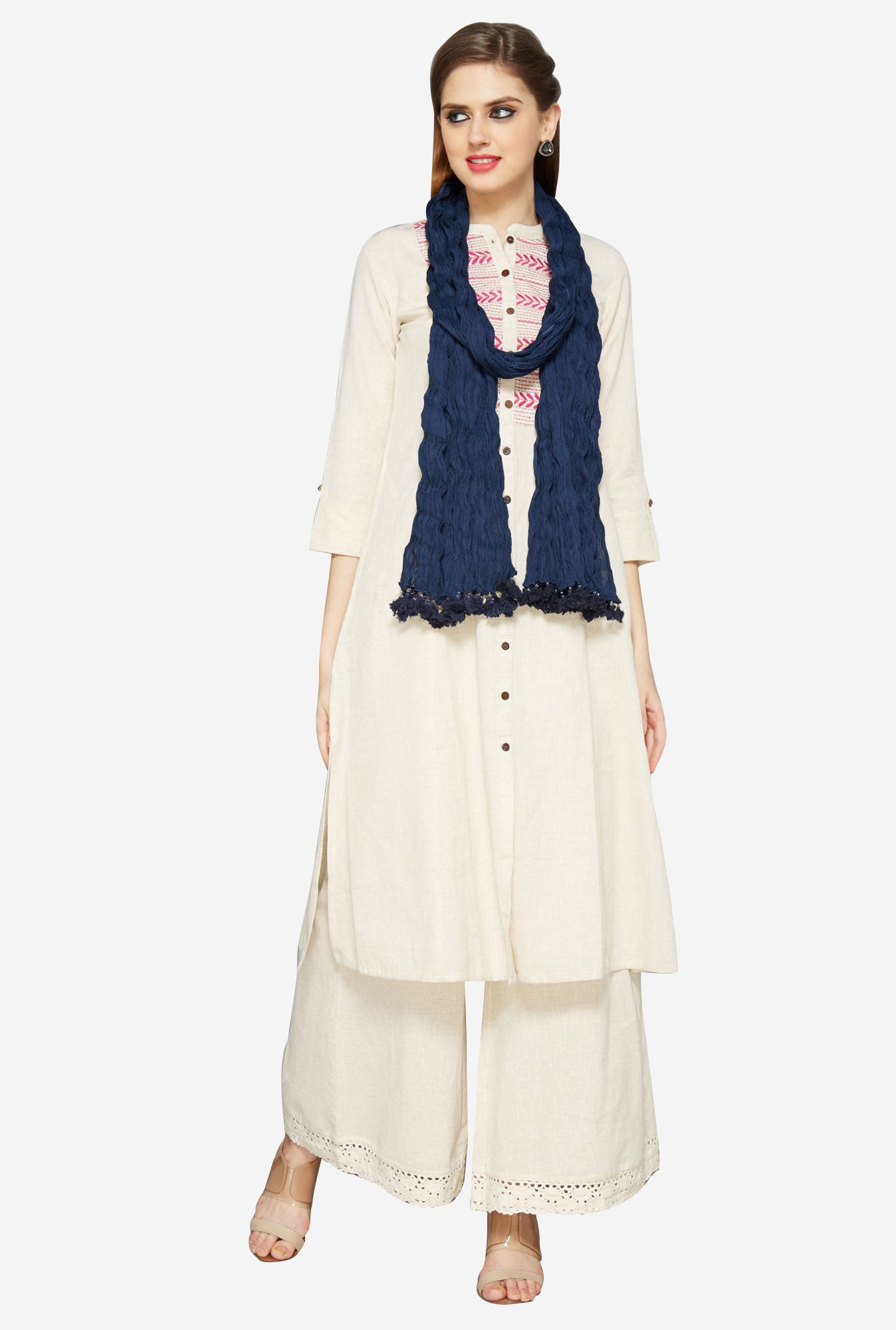 Utsa Navy Crushed Dupatta