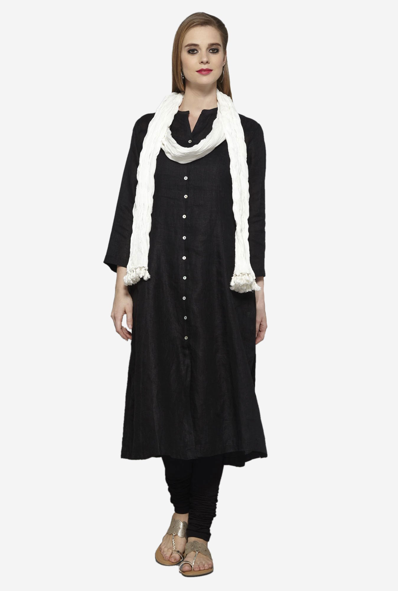 Utsa White Crushed Dupatta