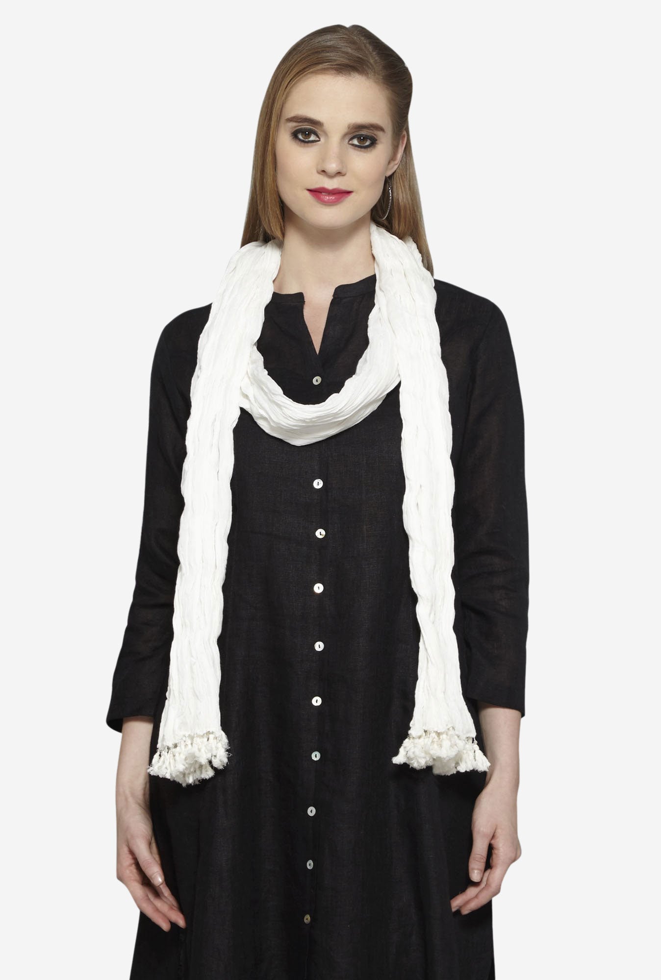 Utsa White Crushed Dupatta