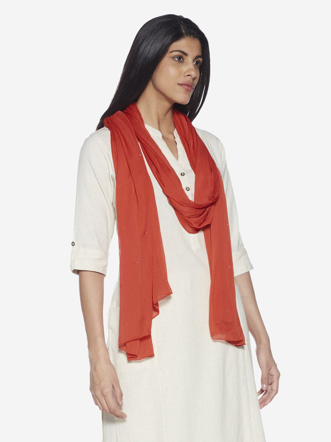 Utsa Rust Badla Chiffon Dupatta