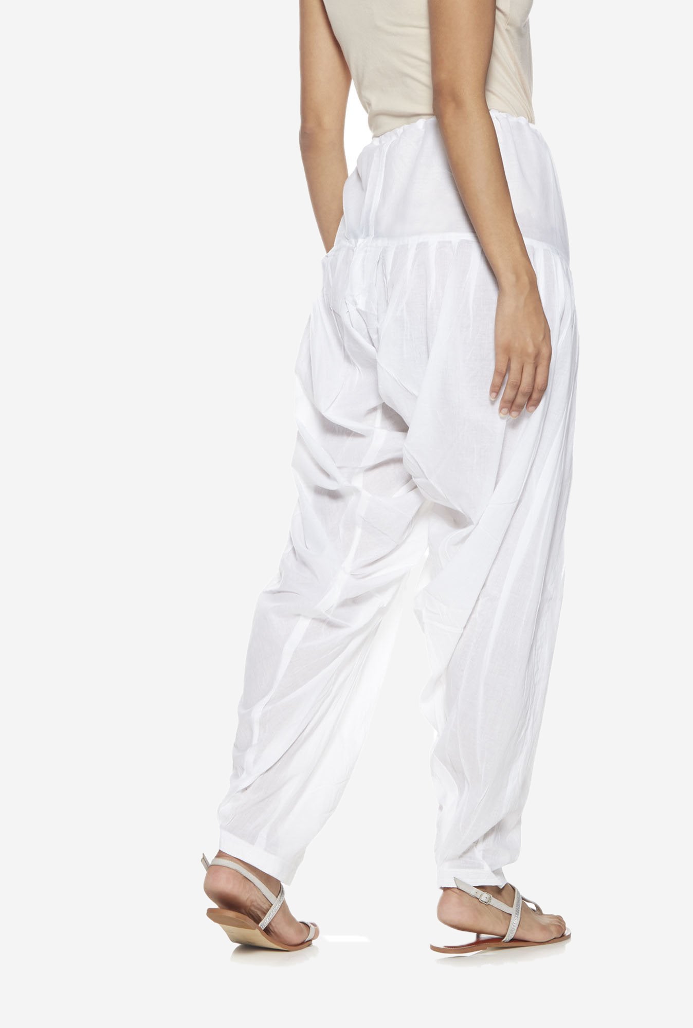 Utsa White Solid Patiala Salwar