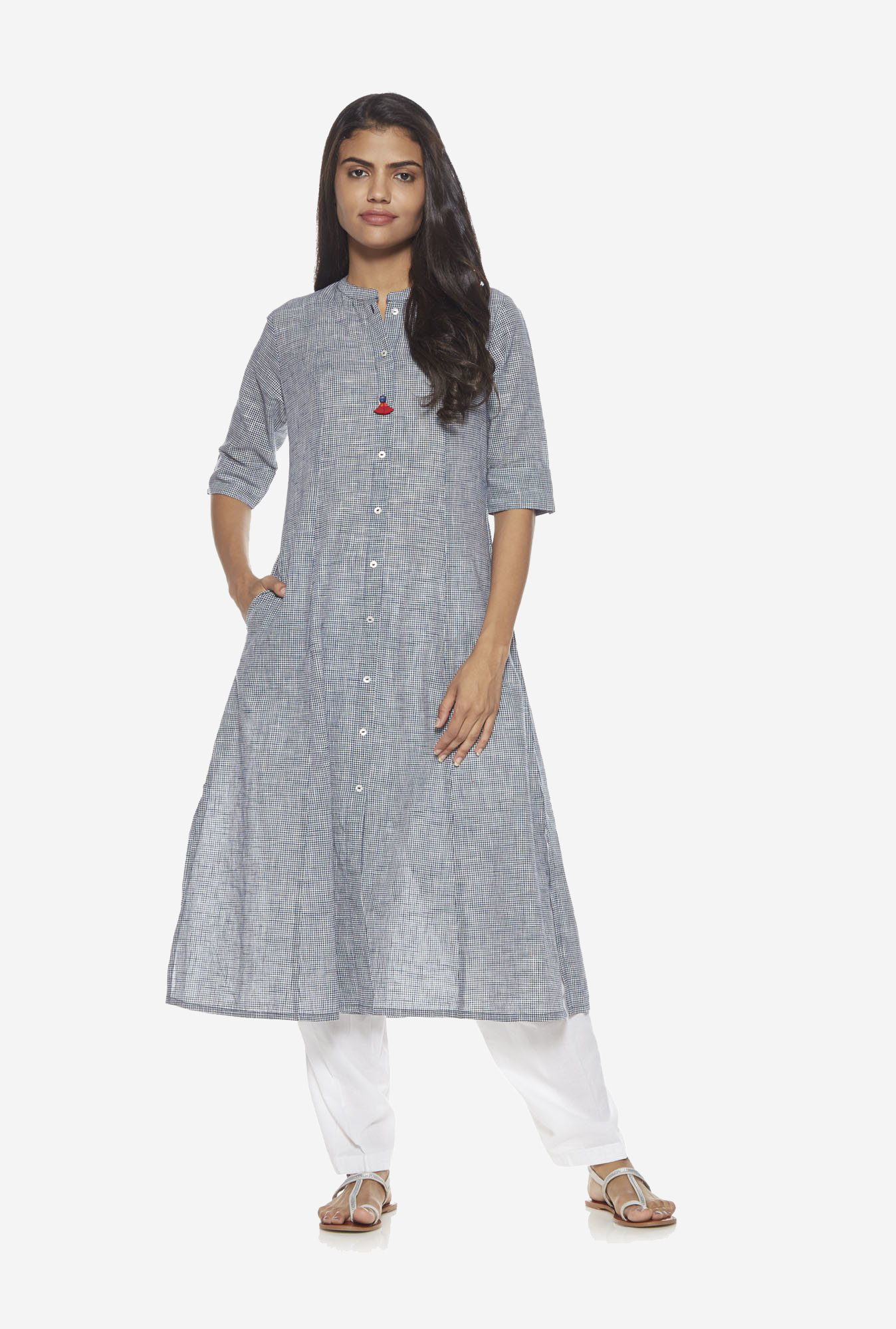 Utsa White Solid Salwar