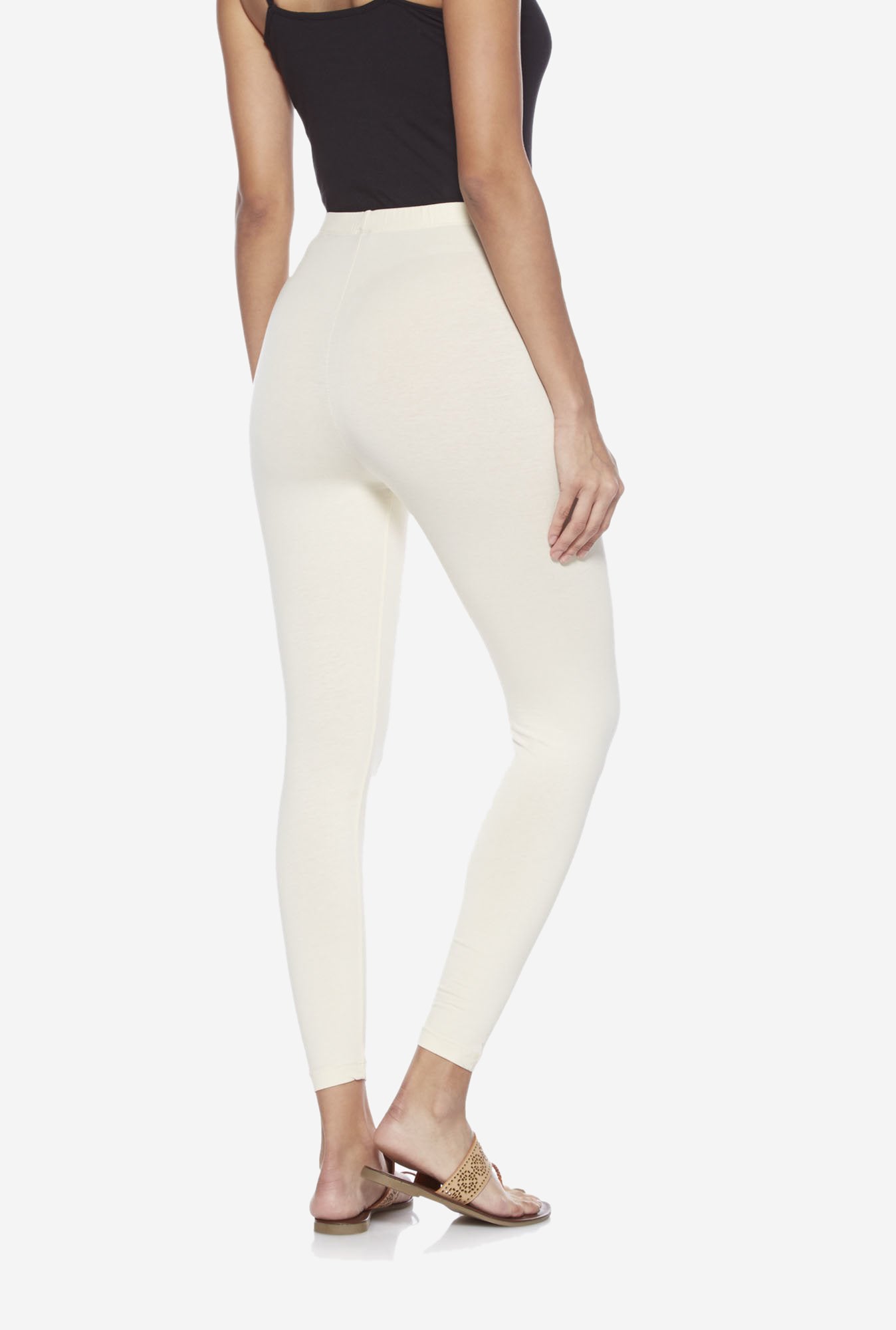 Utsa Off White Cropped Leggings