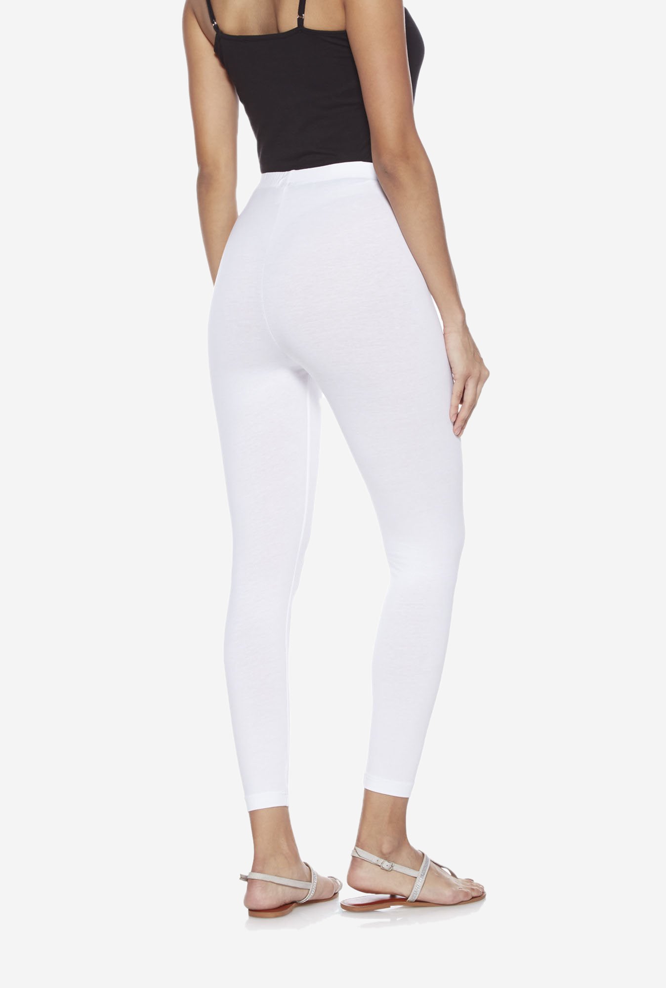 Utsa White Cropped Leggings