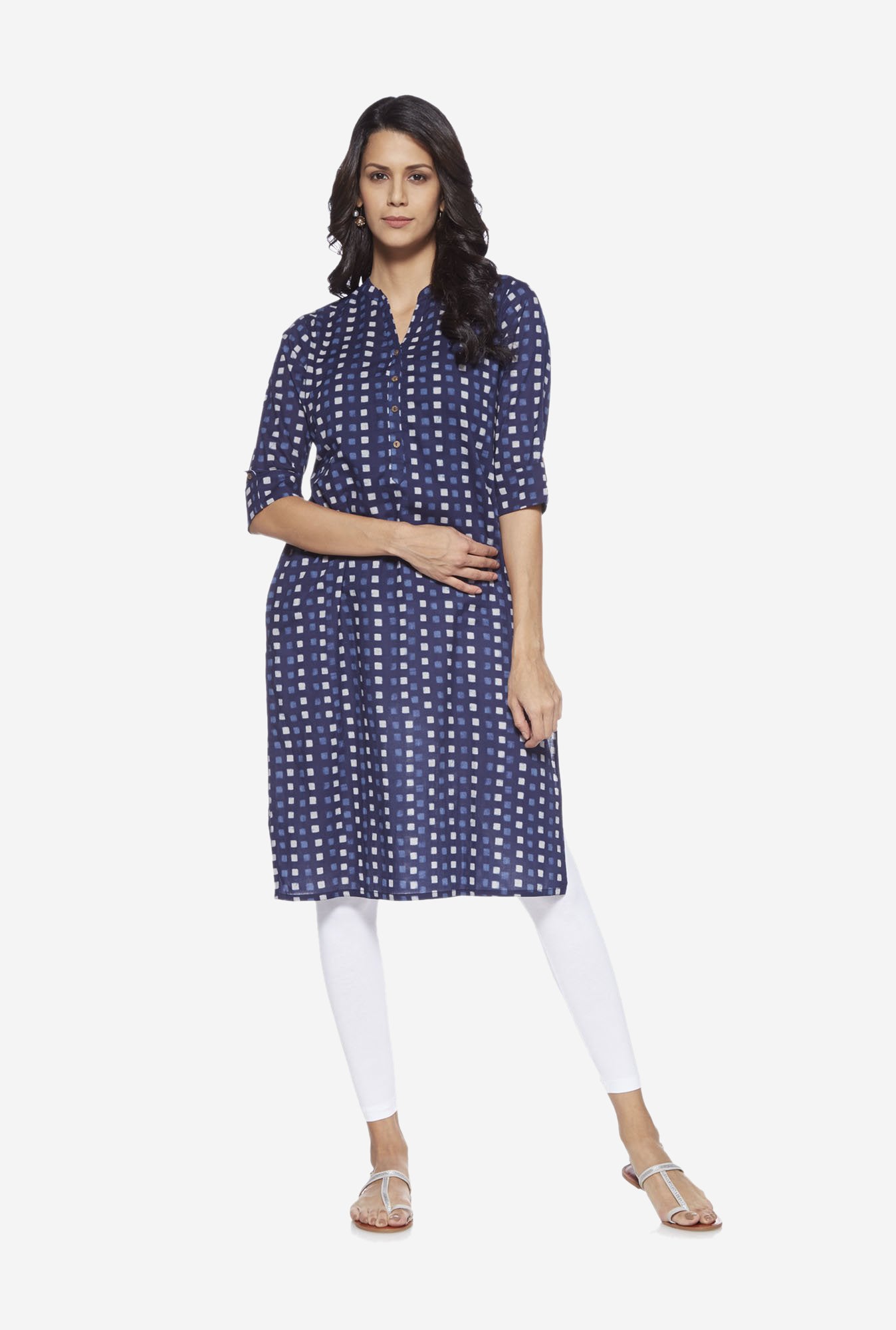 Utsa White Cropped Leggings