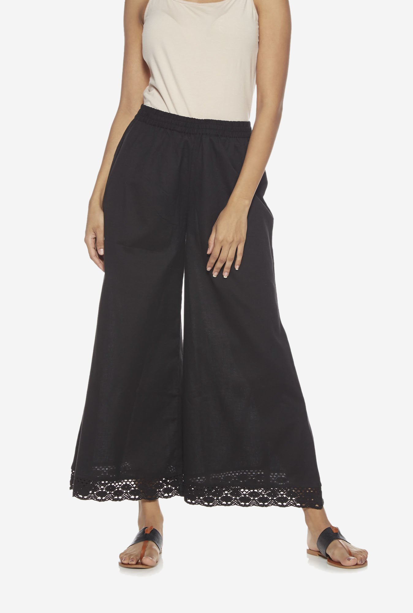 Utsa Black Palazzos for women - Westside