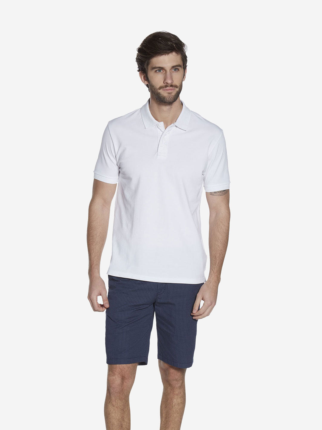 Westsport White Slim Fit Polo T-Shirt | White Slim Fit Polo T-Shirt | White Slim Fit Polo T-Shirt for Men Front View - Westside