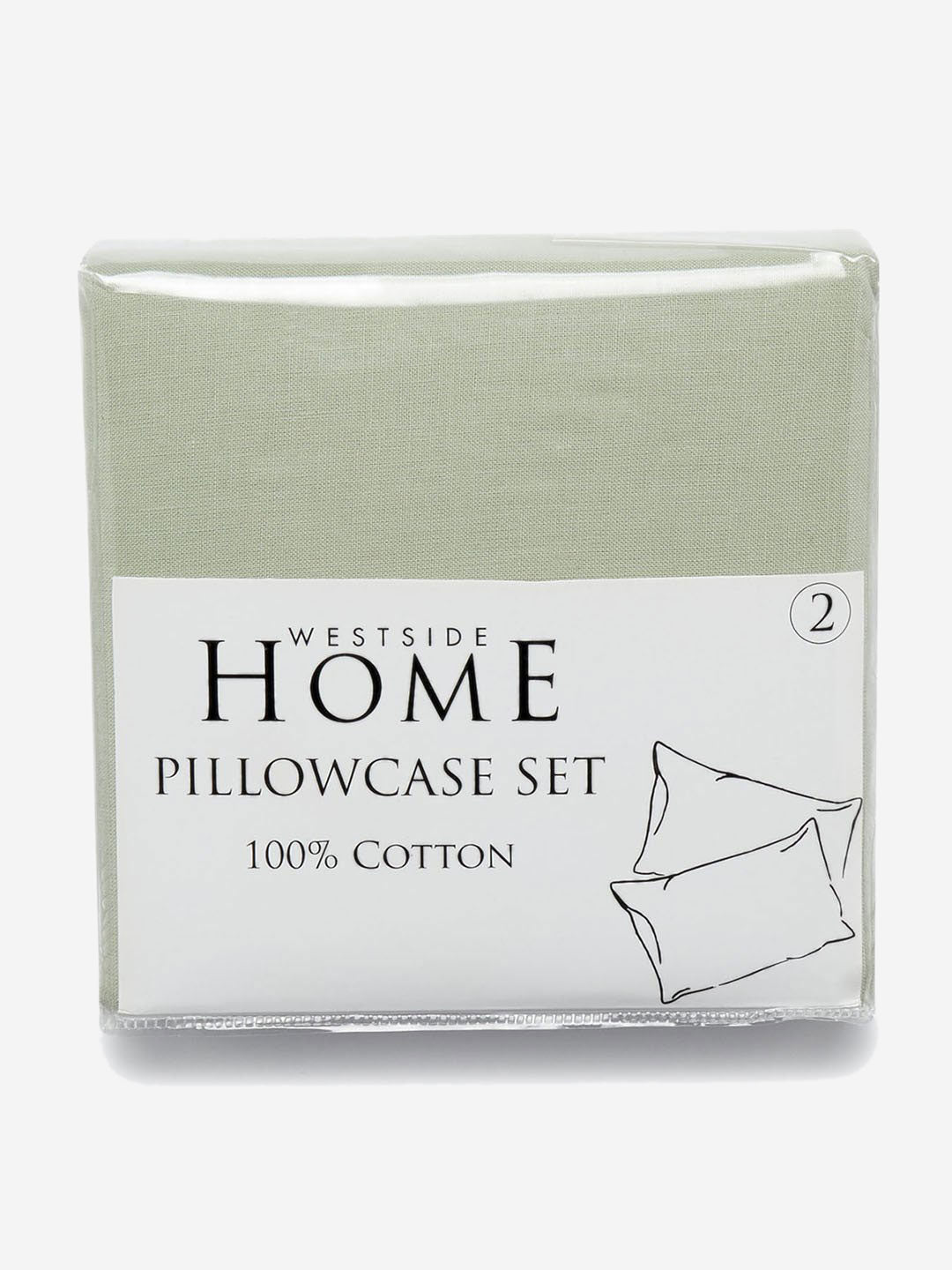 Westside Home Mint Pure Cotton Pillowcase Set of 2