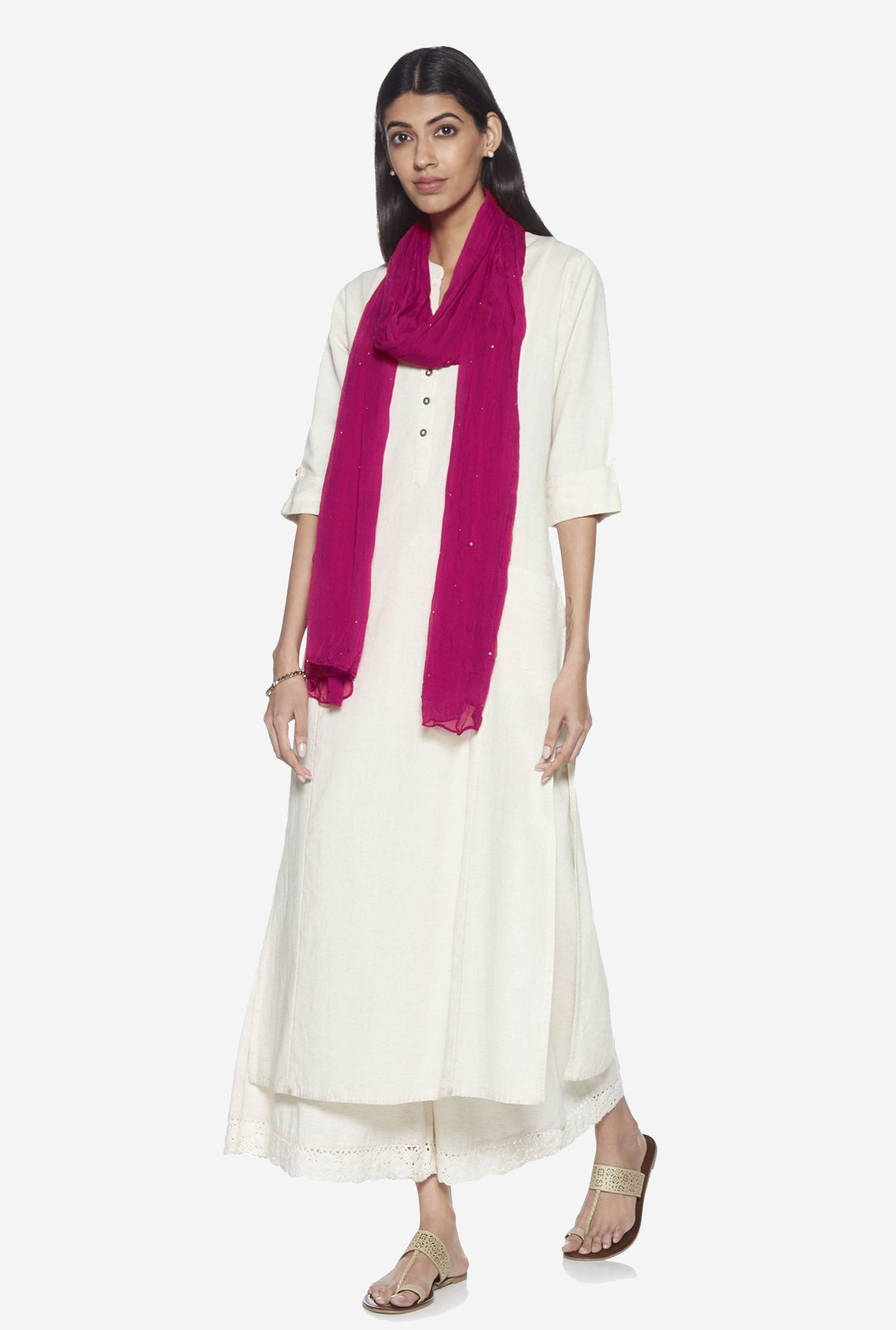 Utsa Pink Crepe Dupatta