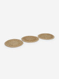Westside Home Light-Brown Woven Round Trivets Set of Three