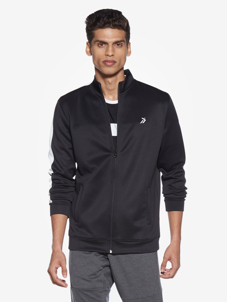 Studiofit Black Slim Fit Jacket | Black Slim Fit Jacket | Black Slim Fit Jacket for Men Front View - Westside