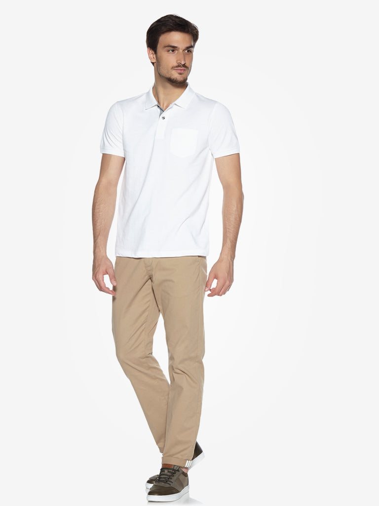 WES Casuals White Slim Fit Shirt | White Slim Fit Shirt for Men Full View - Westside