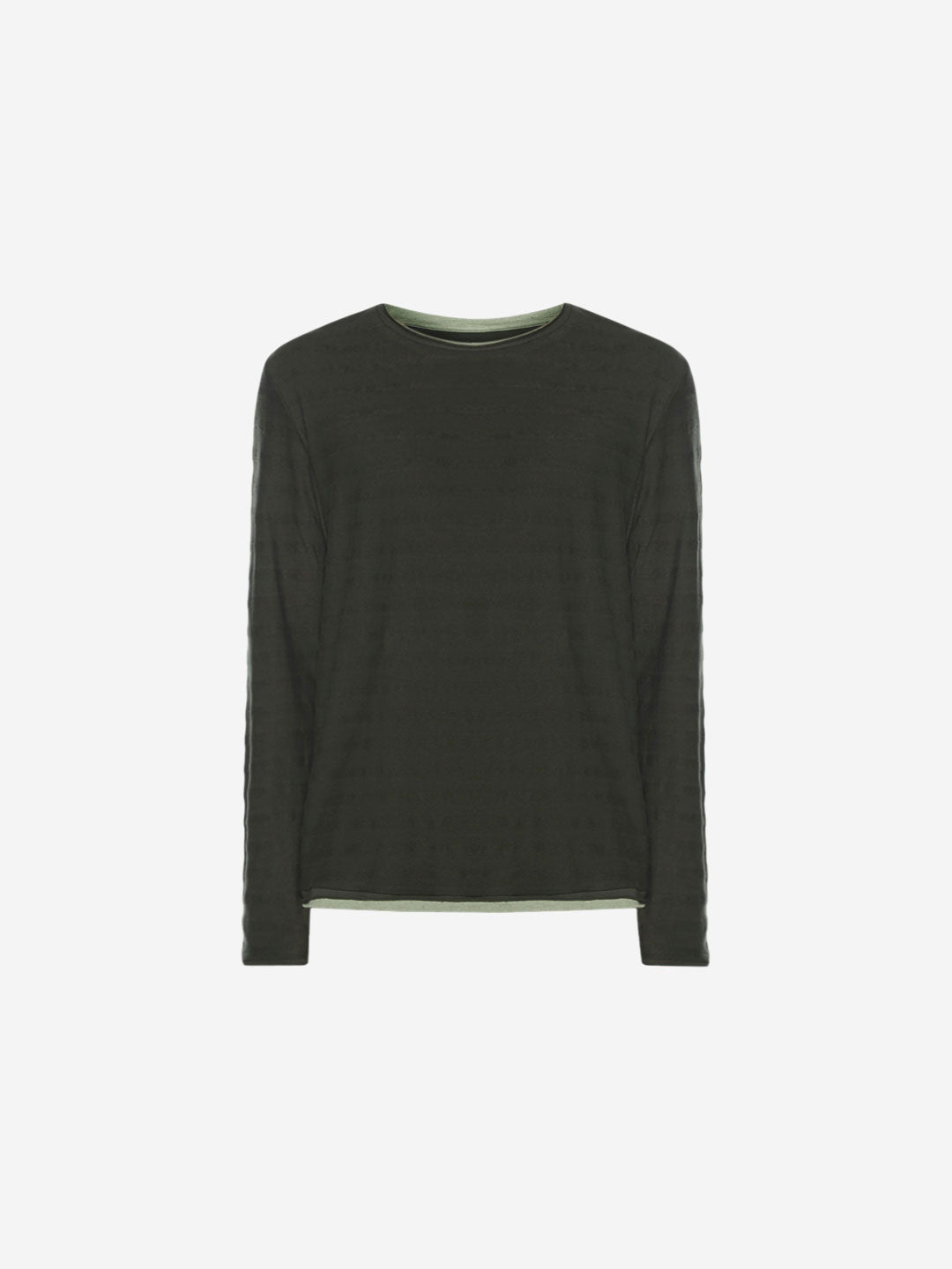 ETA Olive Striped Slim Fit T-Shirt | ETA Olive Striped Slim Fit T-Shirt for Men Full View - Westside