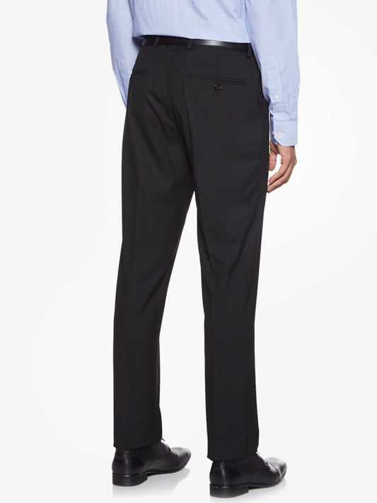 WES Formals Black Relaxed Fit Trousers Back View
