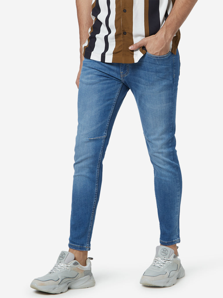 Nuon Blue Nuo-Flex Rodeo Carrot Fit Jeans | Nuon Blue Nuo-Flex Rodeo Carrot Fit Jeans | Nuon Blue Nuo-Flex Rodeo Carrot Fit Jeans for Men Front View - Westside