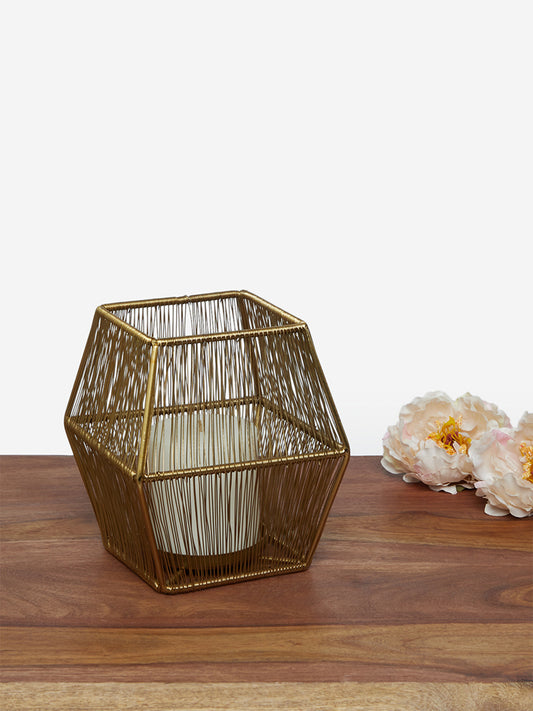 Westside Home Gold Hexagonal Candle Stand