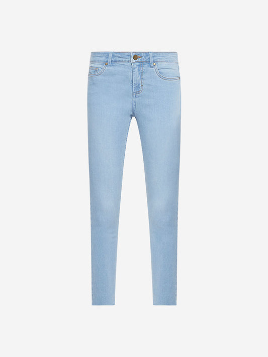 Nuon Light Blue Skinny Fit Mid Waist Jeans product view