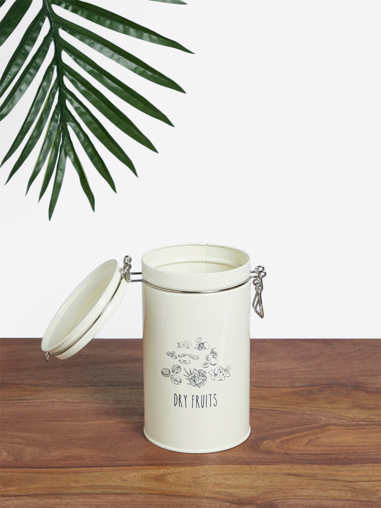 Westside Home White Dry Fruits Canister