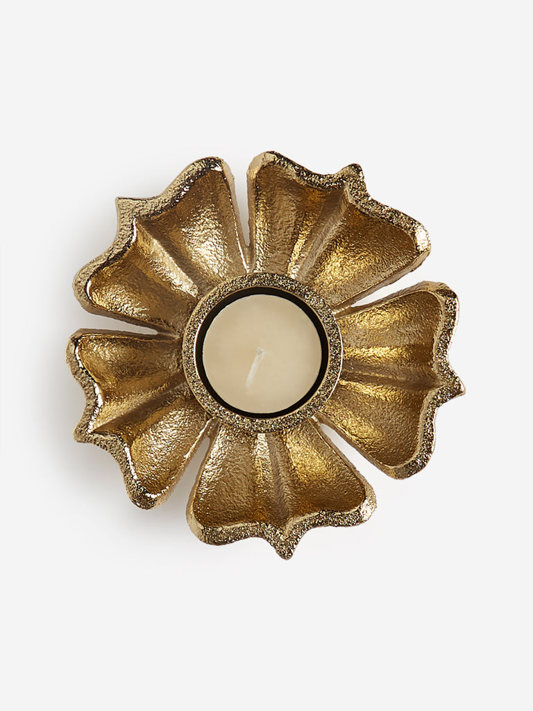 Westside Home Gold Lotus Tealight Candle Holder
