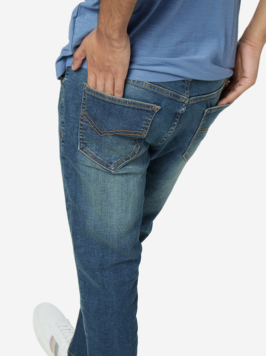 Nuon Blue Rodeo Carrot Fit Nuo Flex Jeans | Blue Rodeo Carrot Fit Nuo Flex Jeans | Blue Rodeo Carrot Fit Nuo Flex Jeans for Men Close Up View - Westside