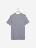 WES Casuals Light Grey Slim-Fit T-Shirt | Light Grey Slim-Fit T-Shirt for Men Back View - Westside