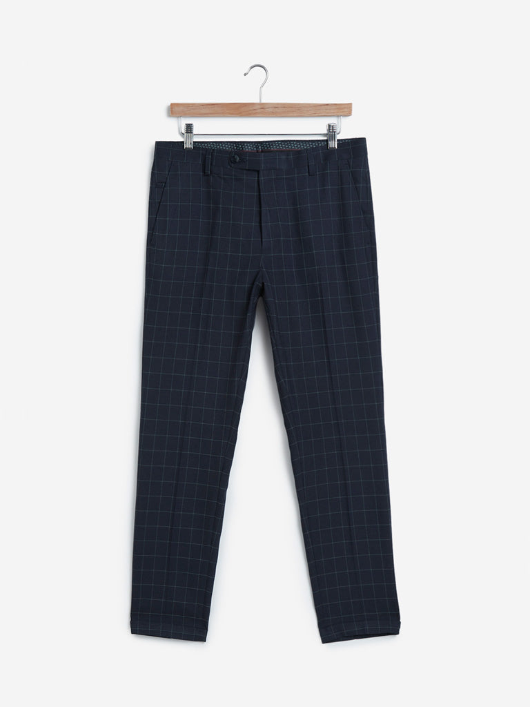 Shop WES Formals Grey Melange Carrot-Fit Trousers Online – Westside