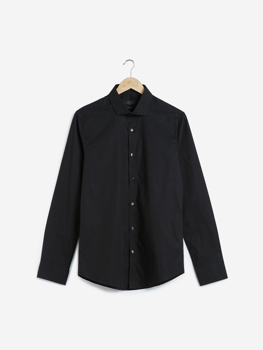 WES Formals Black Ultra-Slim Fit Shirt - Westside