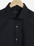 WES Formals Black Ultra-Slim Fit Shirt Close up View