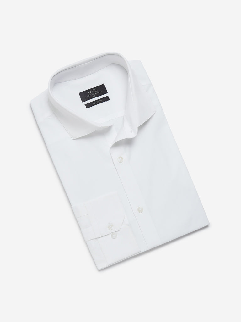 WES Formals White Ultra Slim Fit Shirt Product View