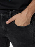 Nuon Charcoal Nuo-Flex Rodeo Carrot Fit Jeans | Charcoal Nuo-Flex Rodeo Carrot Fit Jeans for Men Close Up View - Westside