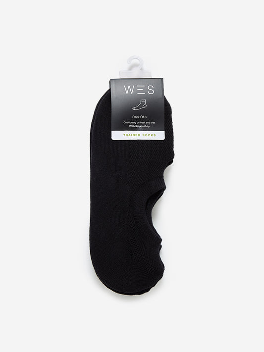 WES Lounge Black Trainer Socks Pack Of Three Product View