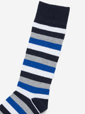 WES Lounge Navy Striped Full-Length Socks
