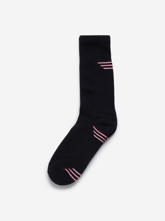 WES Lounge Black Full-Length Sports Socks