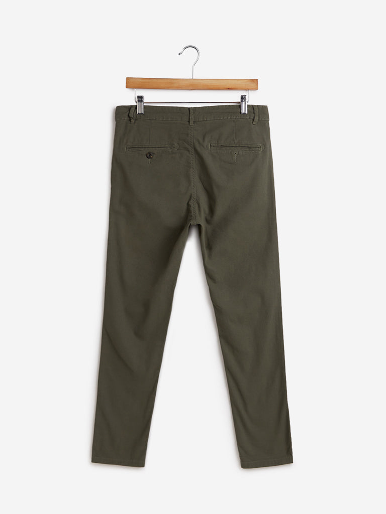 Nuon Olive Skinny Fit Rocker Chinos