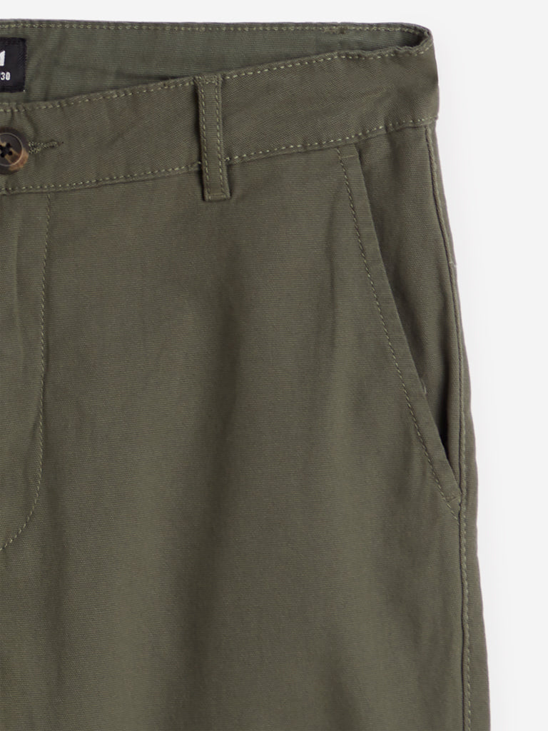 Nuon Olive Skinny Fit Rocker Chinos