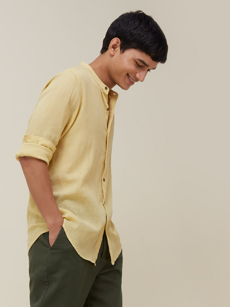 ETA Yellow Resort-Fit Luxe Shirt Side View