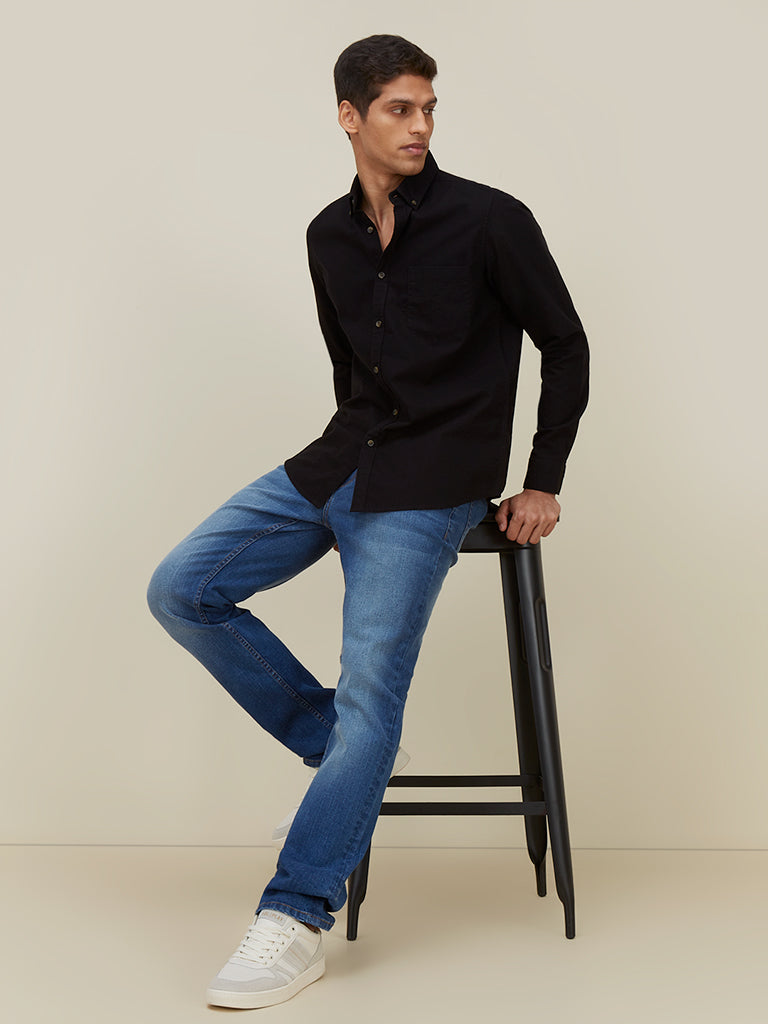 Shop Wes Casuals Black Slim Fit Shirt Online â€“ Westside