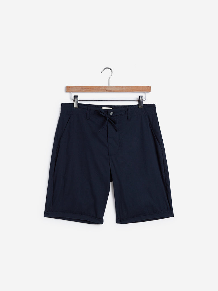ETA Navy Slim Fit Shorts | ETA Navy Slim Fit Shorts | ETA Navy Slim Fit Shorts for Men Front View - Westside