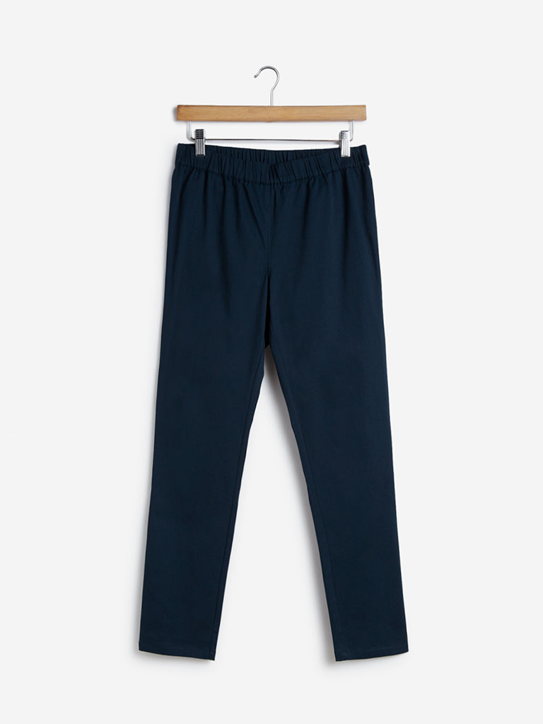 Utsa Indigo Twill Lycra Ethnic Pants