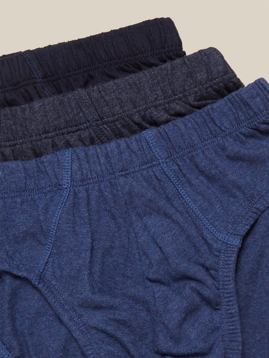 WES Lounge Blue Briefs Pack of Three Close Up View 