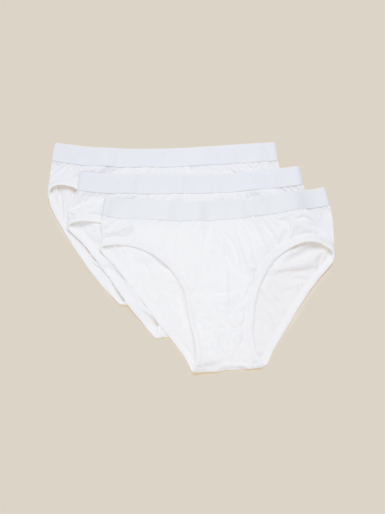 WES Lounge White Trunks Set of Three Front View - Westside