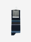 WES Lounge Navy Stripe Print Full-Length Socks Product View 